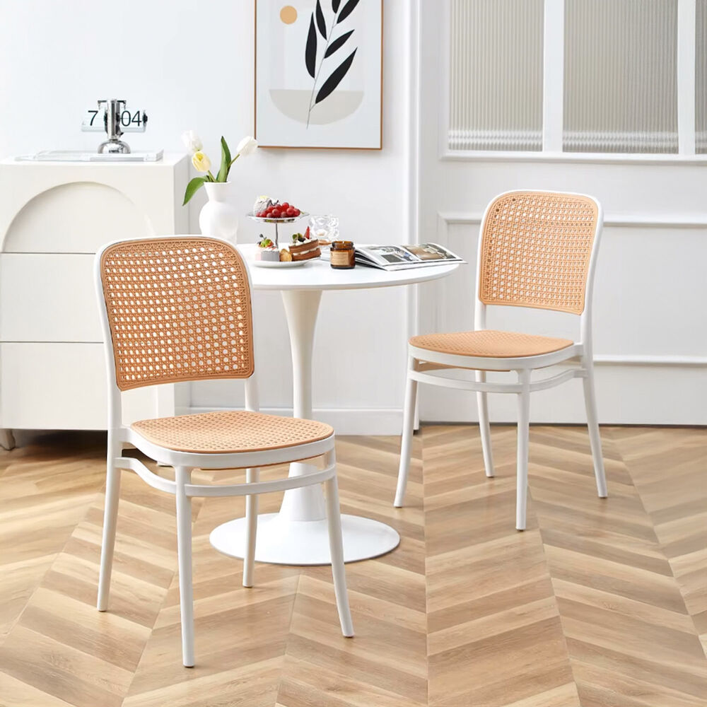 Pack 4 Sillas Terraza Plástica Cairo Blanca/beige image number 5.0