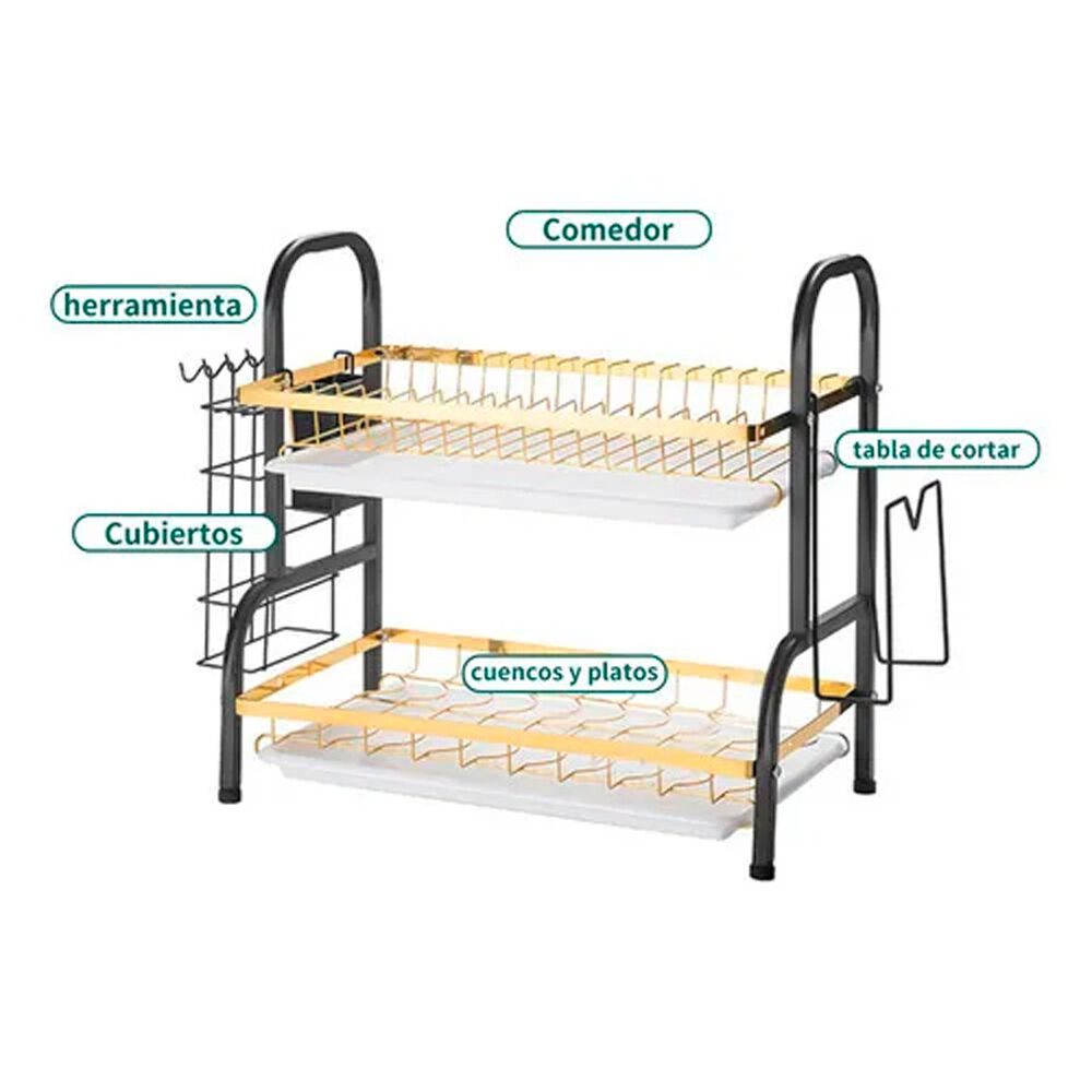 Estante Organizador Y Escurridor De Platos 2 Niveles image number 5.0