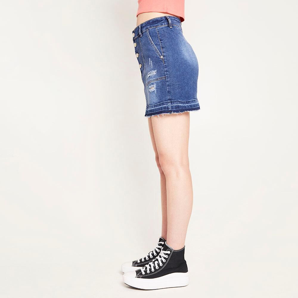 Falda Corta Botones Frontales Mujer Freedom image number 5.0