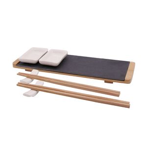 Set Sushi Para 2 Personas En Tabla Bamboo Y Palillos