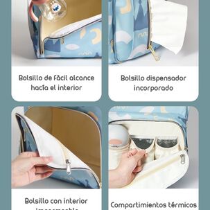 Mochila Maternal Impermeable Con Usb Lubabycas Azul