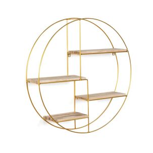 Estante De Pared Flotante Redondo De Metal 4 Repisas