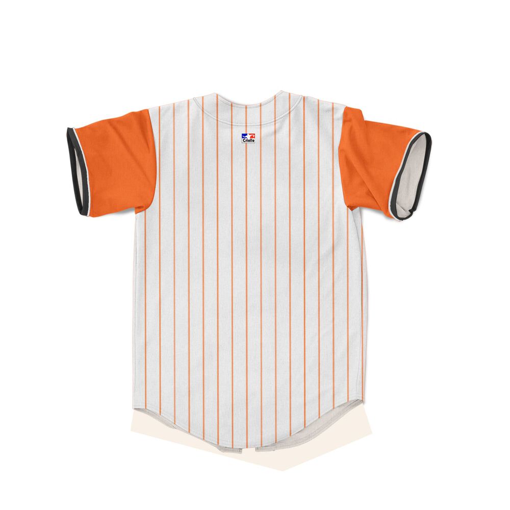 Polera Con Botones Beisbol Blanco Naranjo Zulia image number 1.0