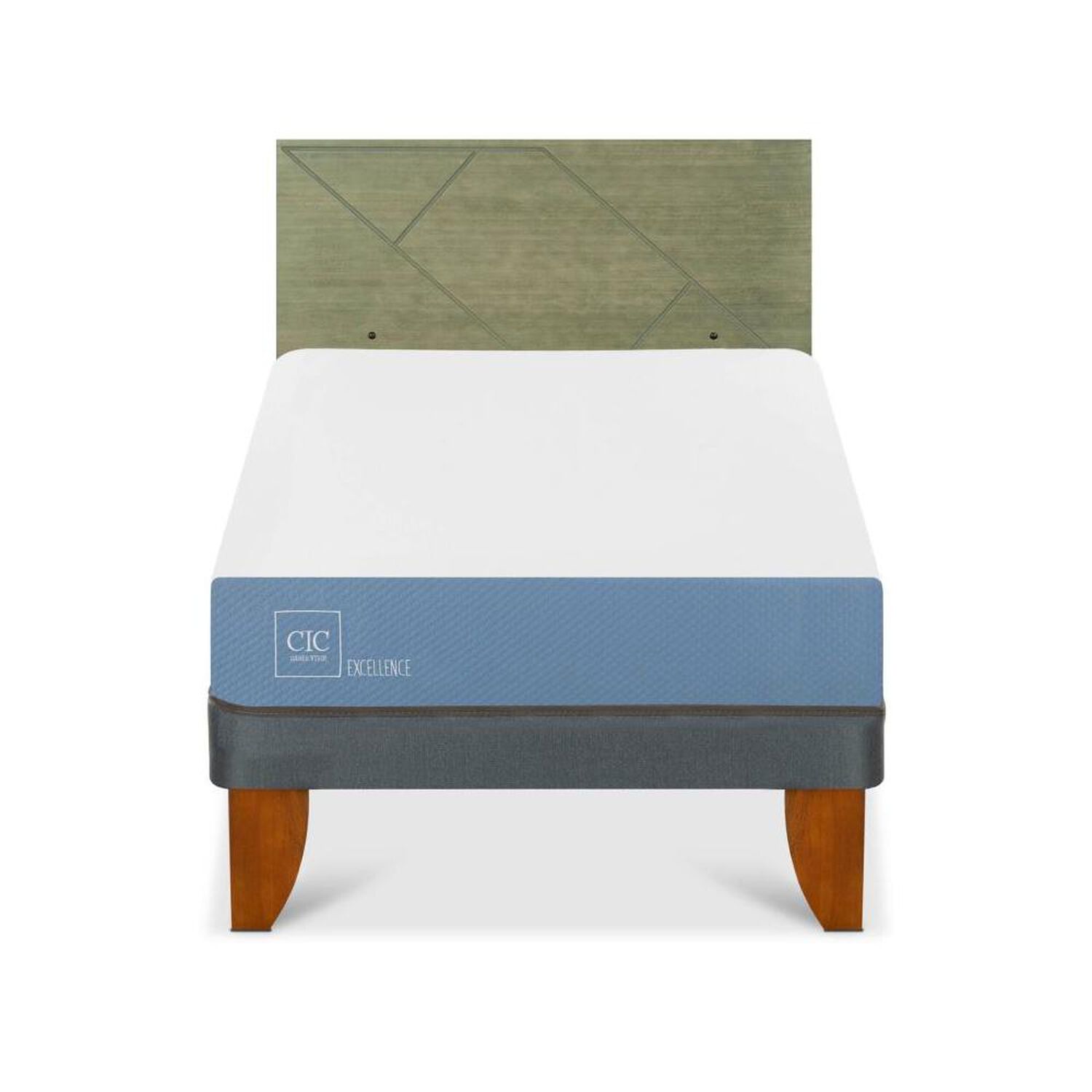 Cama Europea Cic Excellence / 1.5 Plazas / Base Normal + Respaldo image number 0.0
