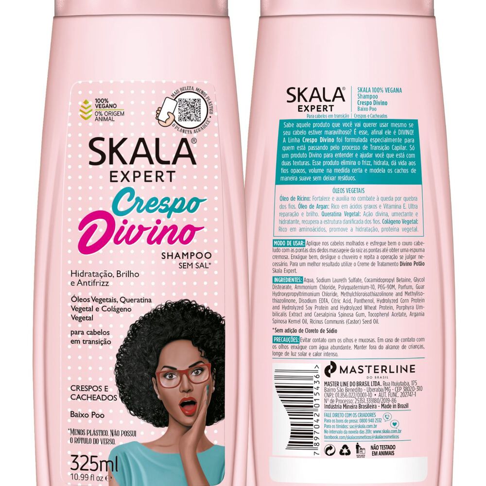 Kit Shampoo Y Acond Crespo Divino Skala Expert 650ml image number 2.0
