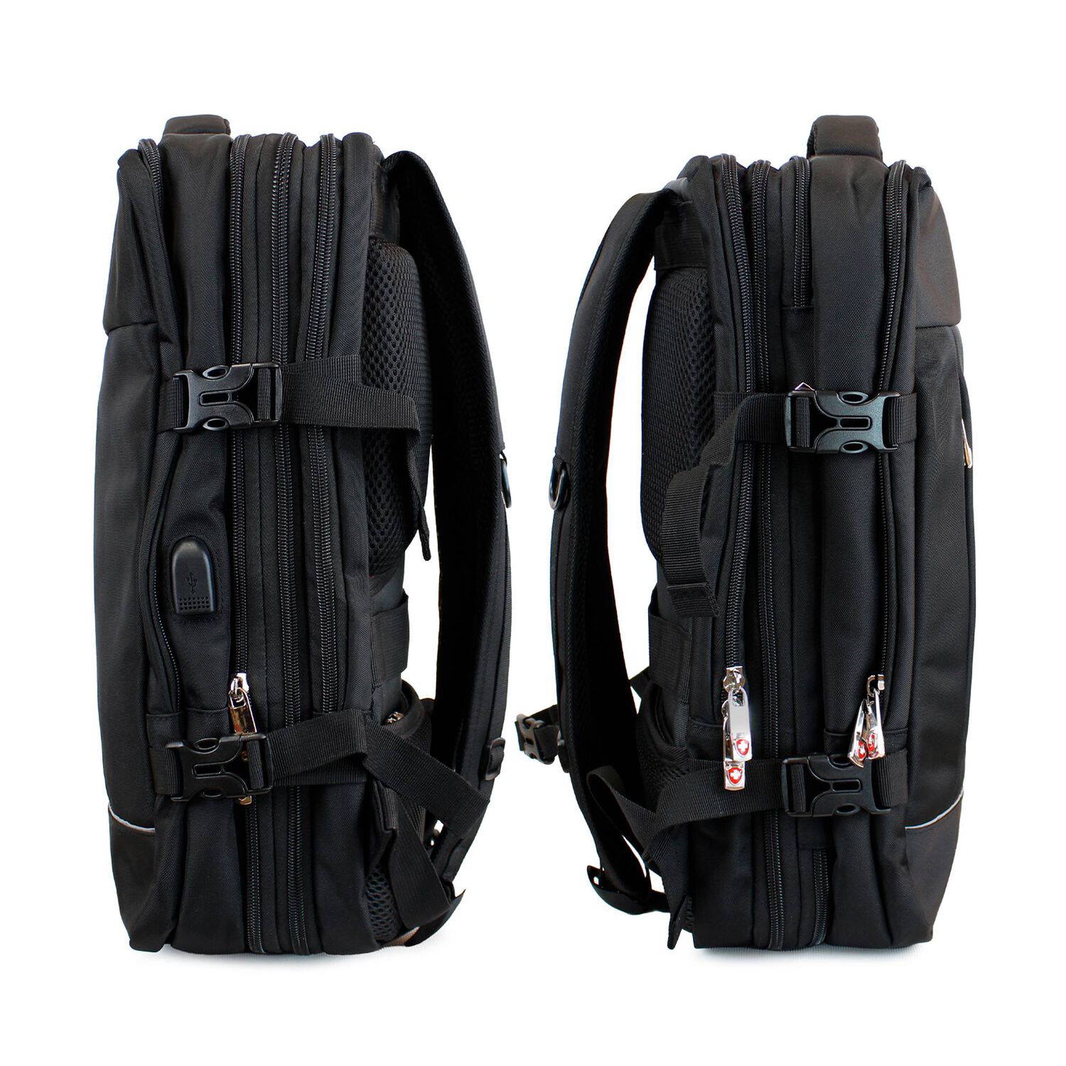 Mochila De Viaje Viral Plus Tipo Maleta Con Usb Swiss Bag Negra image number 4.0