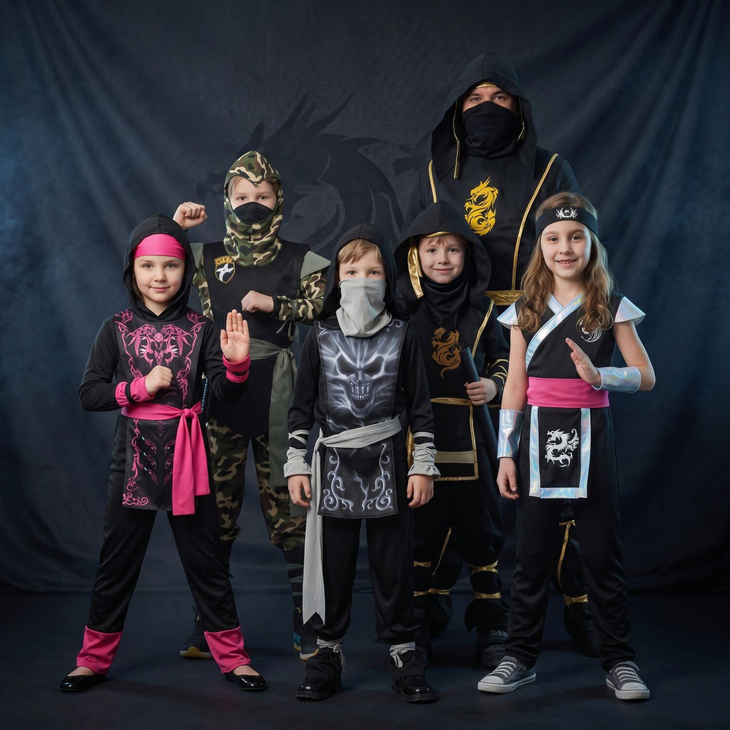 Disfraz Premium Ninja Dragon Esqueleto Camuflaje Infantil image number 0.0