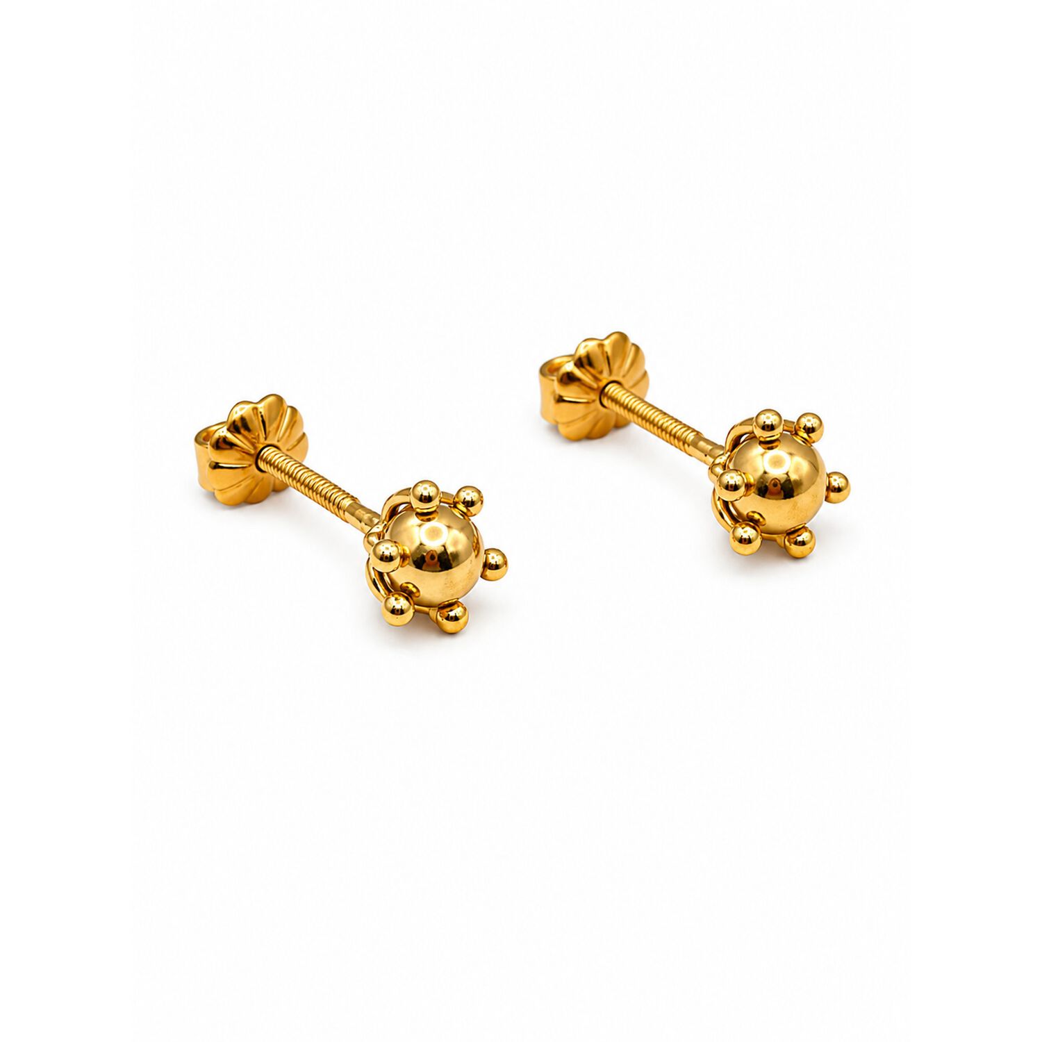 Aros Bolita Pistilo 5mm No2 Oro 18k 1.10gr Regalo Ni&ntilde;a Dorado image number 1.0
