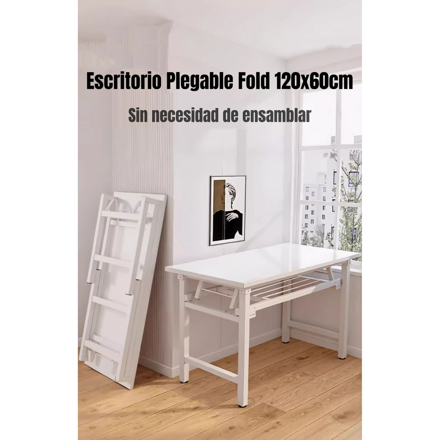 Escritorio Plegable Sin Necesidad De Ensamblado 120x60cm image number 3.0