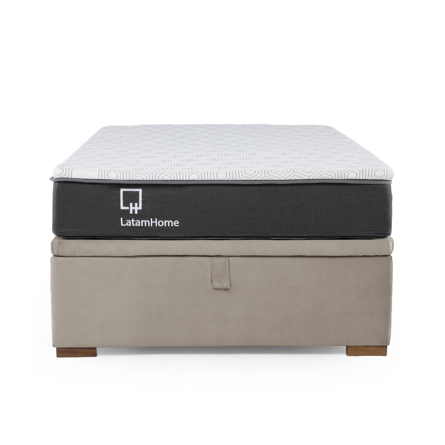 Cama Funcional Boxet 1 1/2 Plaza Colchon Resortes New Top Funda Lavable Beige image number 3.0