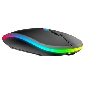 Mouse Inal&aacute;mbrico Dual Bluetooth + Usb 2g Recargable Rgb Bk