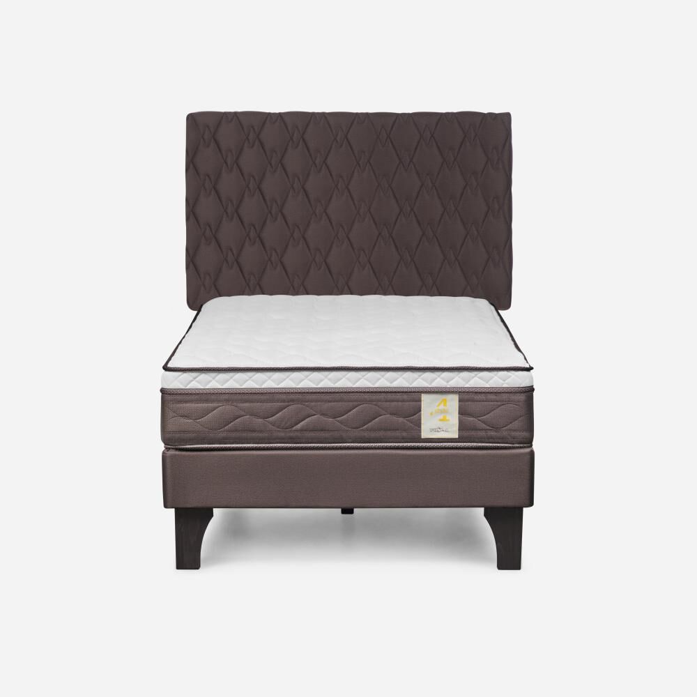 Cama Europea Rosen New Style 4 Plus / 1.5 Plazas / Base Normal + Respaldo image number 0.0