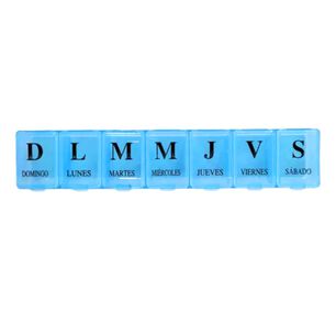 Pastillero Semanal 15cm Color Azul Organizador Medicinas