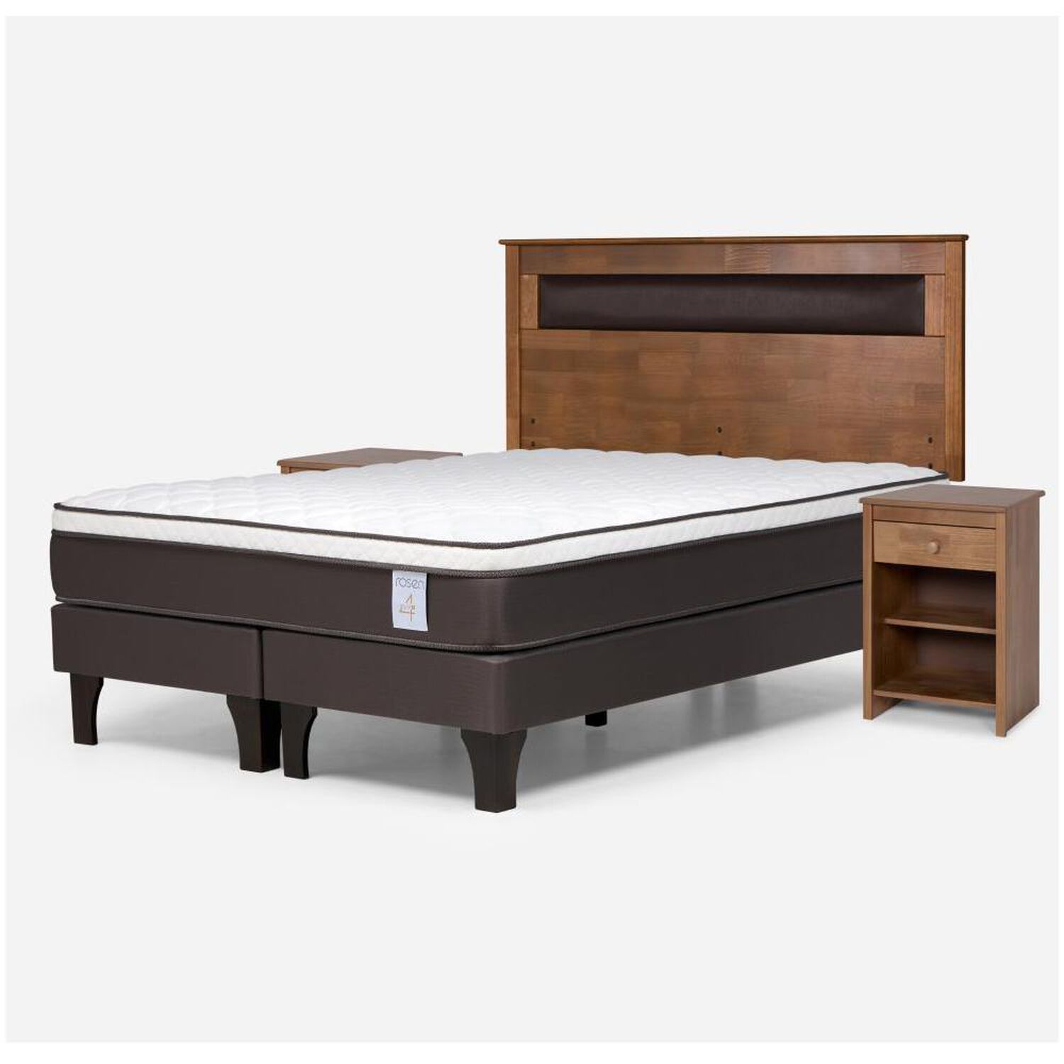 Cama Europea Rosen New Style 4 Plus / King / Base Dividida + Set De Maderas Ferrara image number 1.0