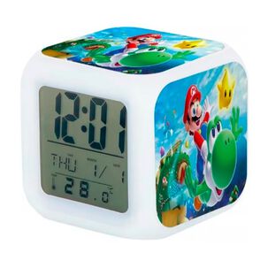 Reloj Despertador Mario Bros Con Luz Led