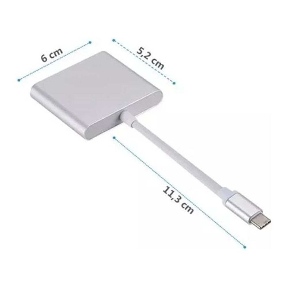 Adaptador Multipuerto 3 En 1 Usb Tipo C 3.0 A Hdmi 4k image number 4.0
