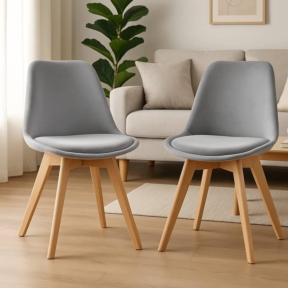 Silla Tulip Velvet Gris image number 2.0