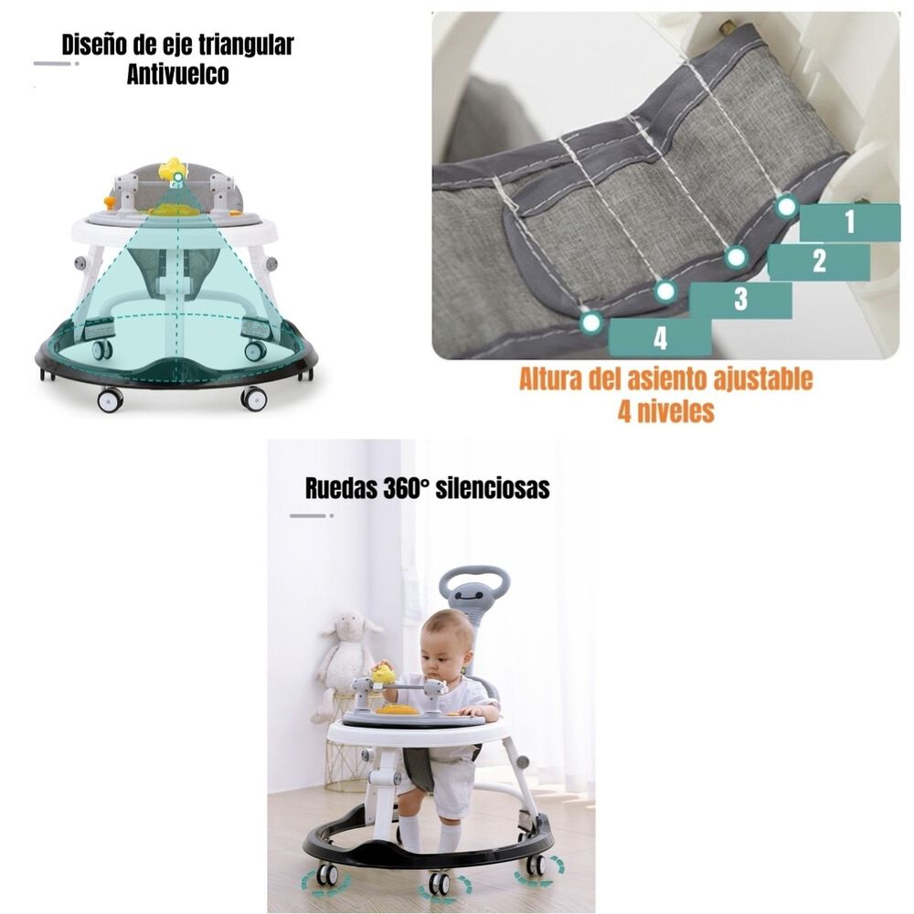 Andador Caminador 4 En 1 Aita Con Manilla Lubabycas Rosado image number 5.0