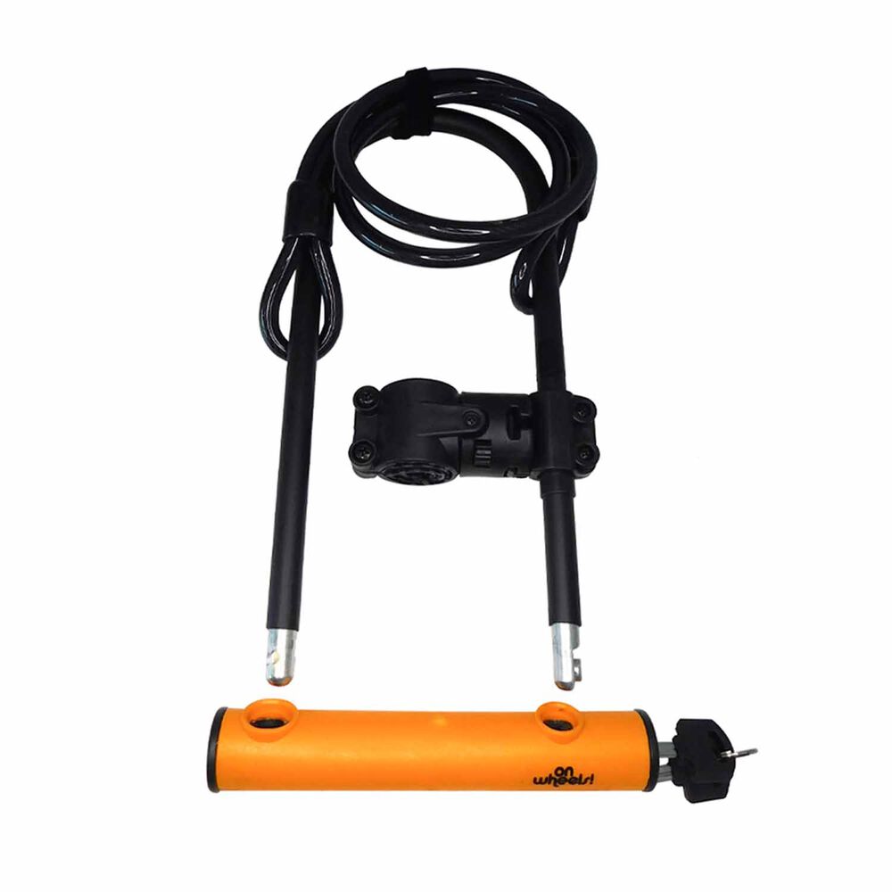 Candado U-lock Onwheels Largo Con Piola Y Soporte - Naranjo image number 3.0