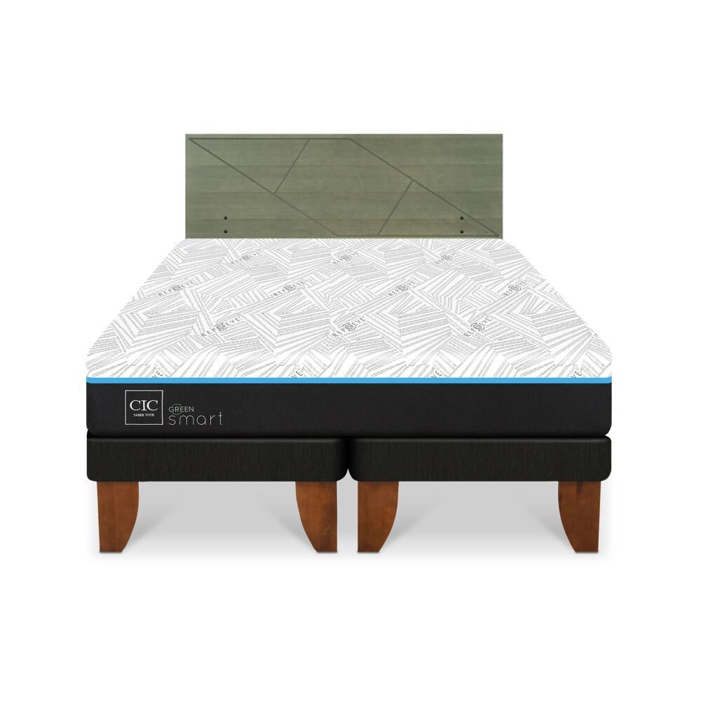 Cama Europea Cic Green Infinity / 2 Plazas / Base Dividida + Respaldo image number 0.0