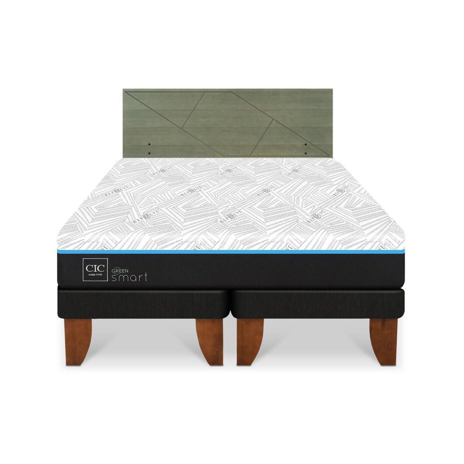 Cama Europea Cic Green Infinity / 2 Plazas / Base Dividida + Respaldo image number 0.0