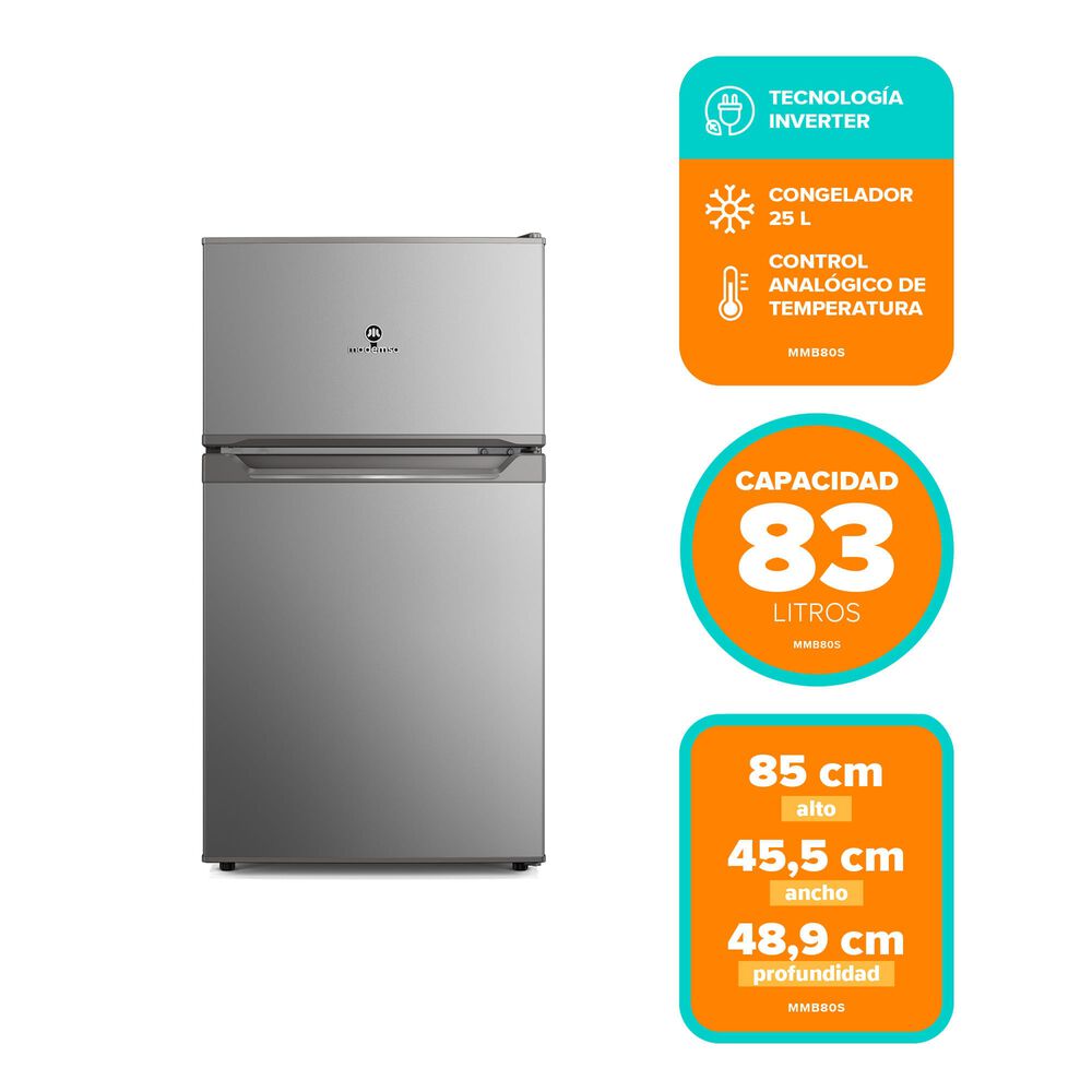 Mini Refrigerador 83l Fr&iacute;o Directo Top Freezer Inverter Mmb80s image number 1.0