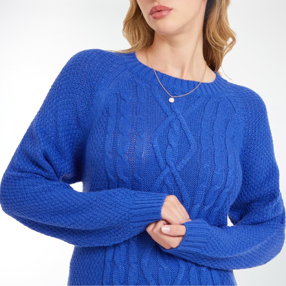 Sweater Trenzado Delantero Cuello Redondo Mujer Geeps image number 4.0