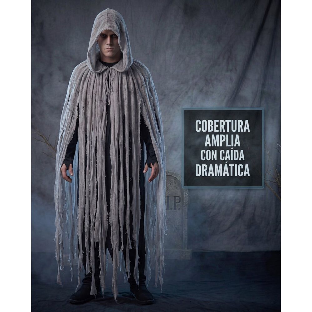 Disfraz Cosplay Capa De Terror Con Capucha Tunica Halloween Hollow Knight Anubis Momia image number 2.0