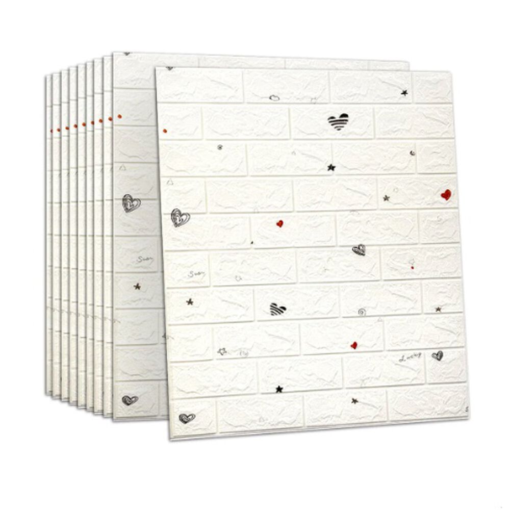 Pack 10 Lamina Papel Mural Autoadhesivo 3d Blanco image number 0.0