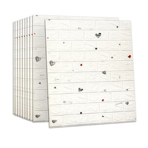 Pack 10 Lamina Papel Mural Autoadhesivo 3d Blanco