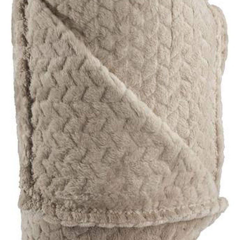 Frazada Andes Jacquard Flannel Beige 2 Plaza image number 0.0