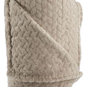 Frazada Andes Jacquard Flannel Beige 2 Plaza