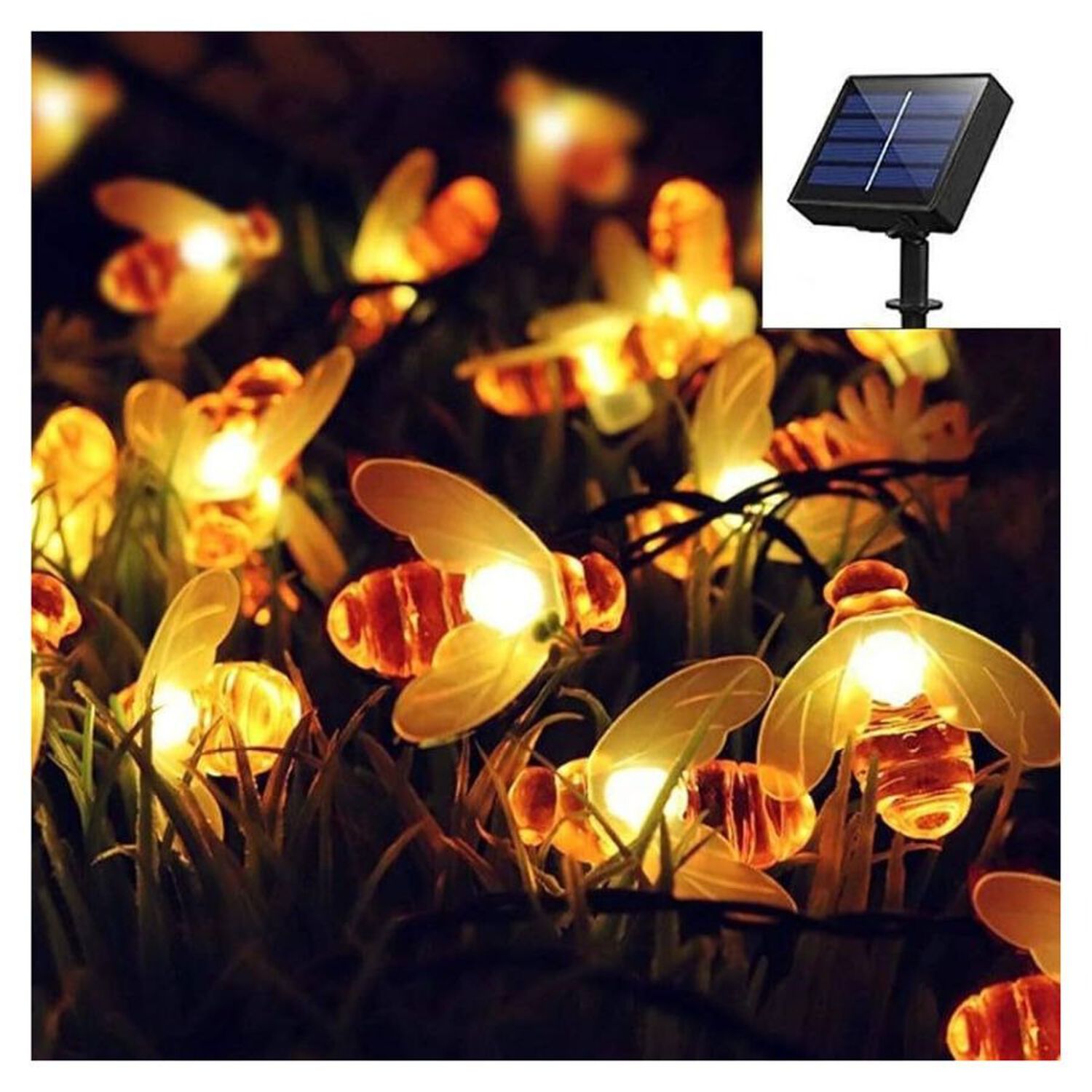 Guirnalda Solar Led Forma De Abeja Impermeable Decoraci&oacute;n Jard&iacute;n image number 2.0