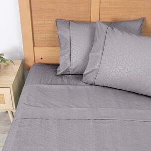 Sabana Plumetti Embossed 2 Plazas Gris