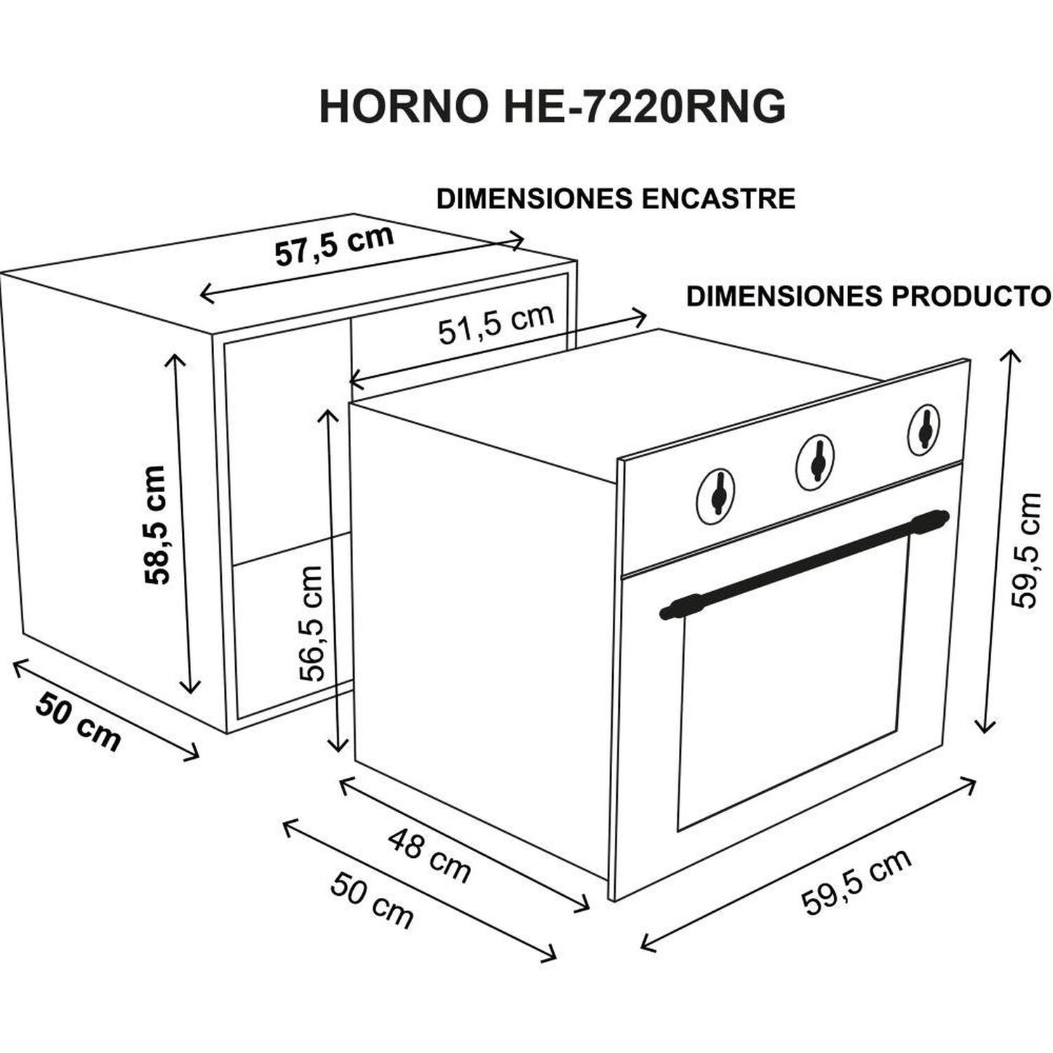Horno Empotrado Sindelen HE-7220RNG / 57 Litros image number 4.0