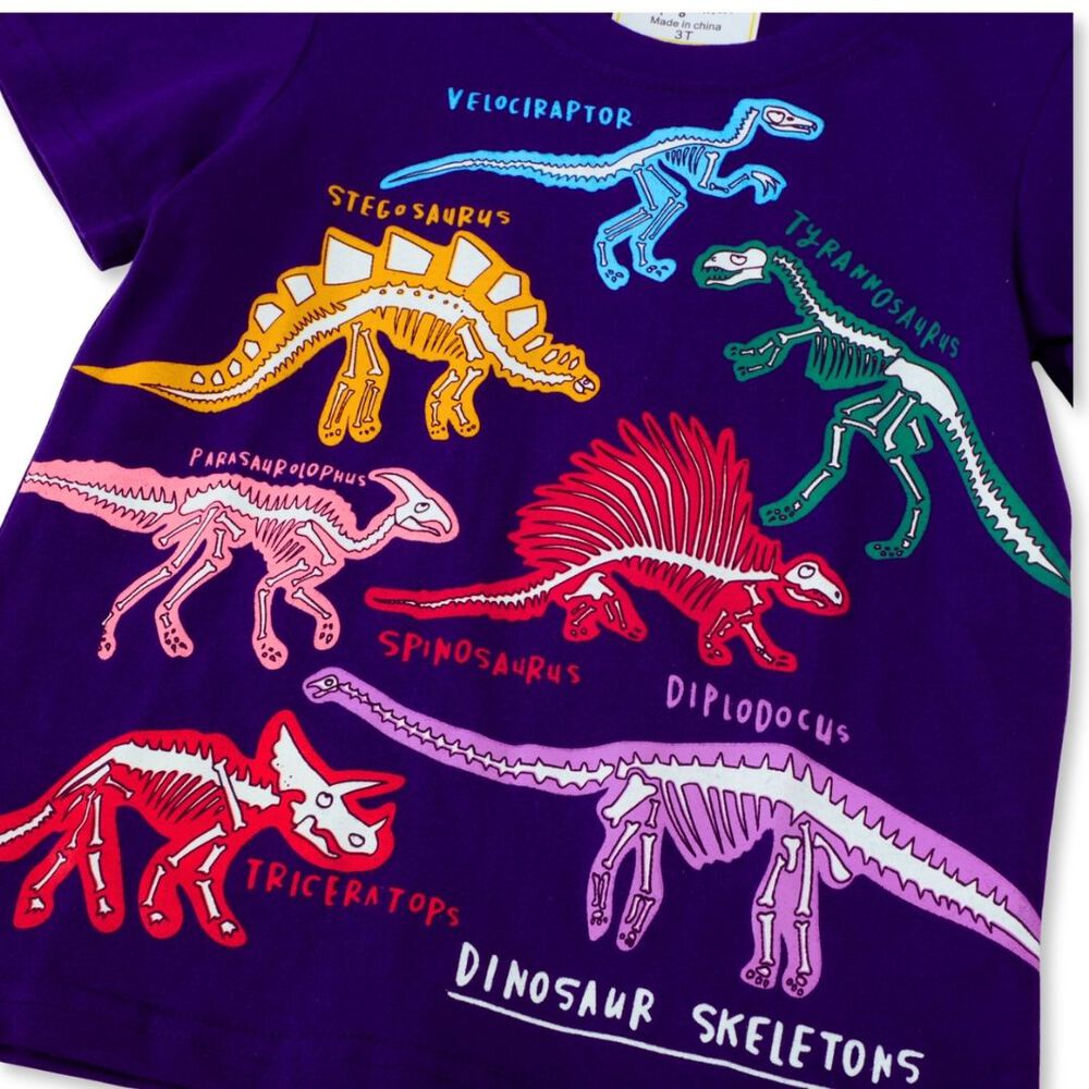 Polera Ni&ntilde;o Algod&oacute;n Manga Corta Jump Kids Dinosaurios 2 A 7 A&ntilde;os image number 3.0