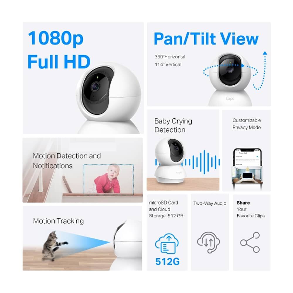 C&aacute;mara De Vigilancia Tp-link Tapo C200, 1080p, Wi-fi, Interior Interior Del Hogar image number 2.0