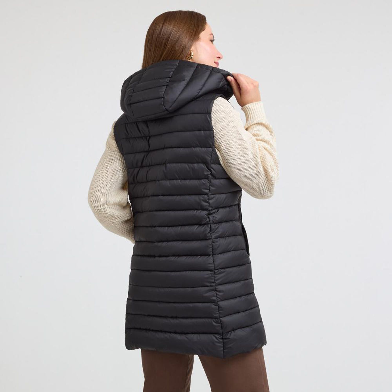 Parka Cord&oacute;n Con Brillos Sin Manga Cuello Alto Mujer Geeps image number 3.0