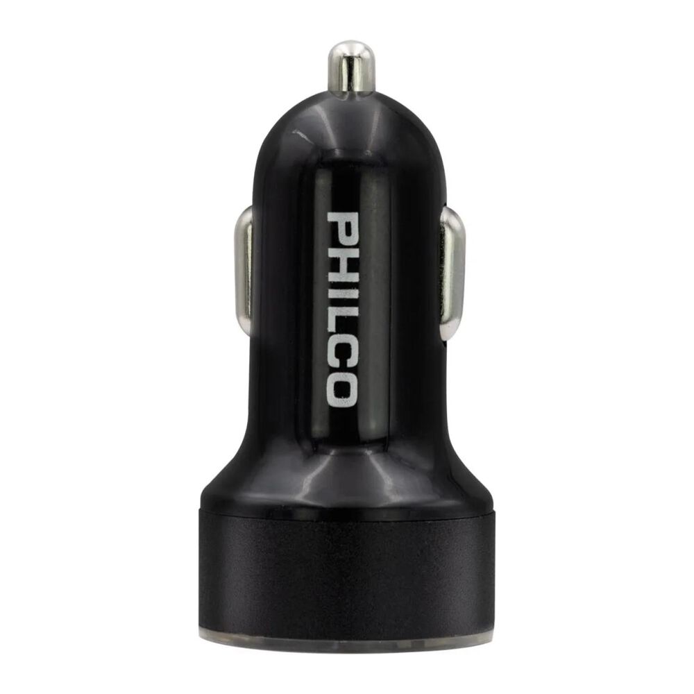 Cargador De Auto Doble Qc3.0 Usb Led Negro D49a image number 1.0