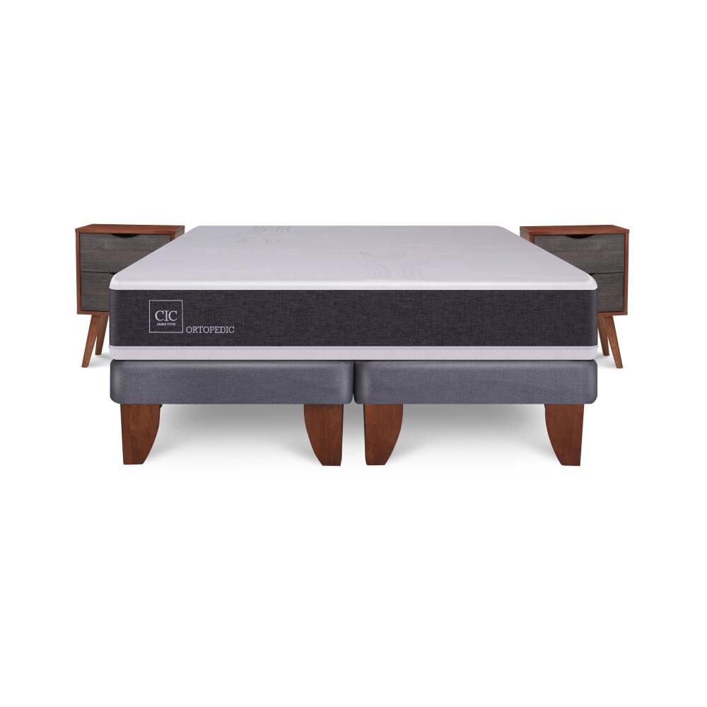 Cama Europea Cic New Ortopedic / 2 Plazas / Base Dividida + Velador image number 0.0