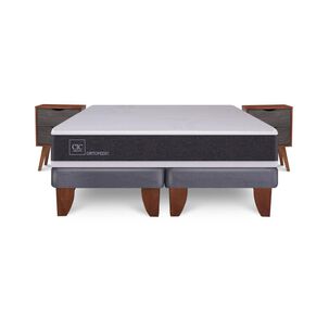 Cama Europea Cic New Ortopedic / 2 Plazas / Base Dividida + Velador