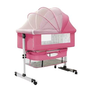 Cuna Colecho Con Mudador Y Accesorios Lubabycas Rosada