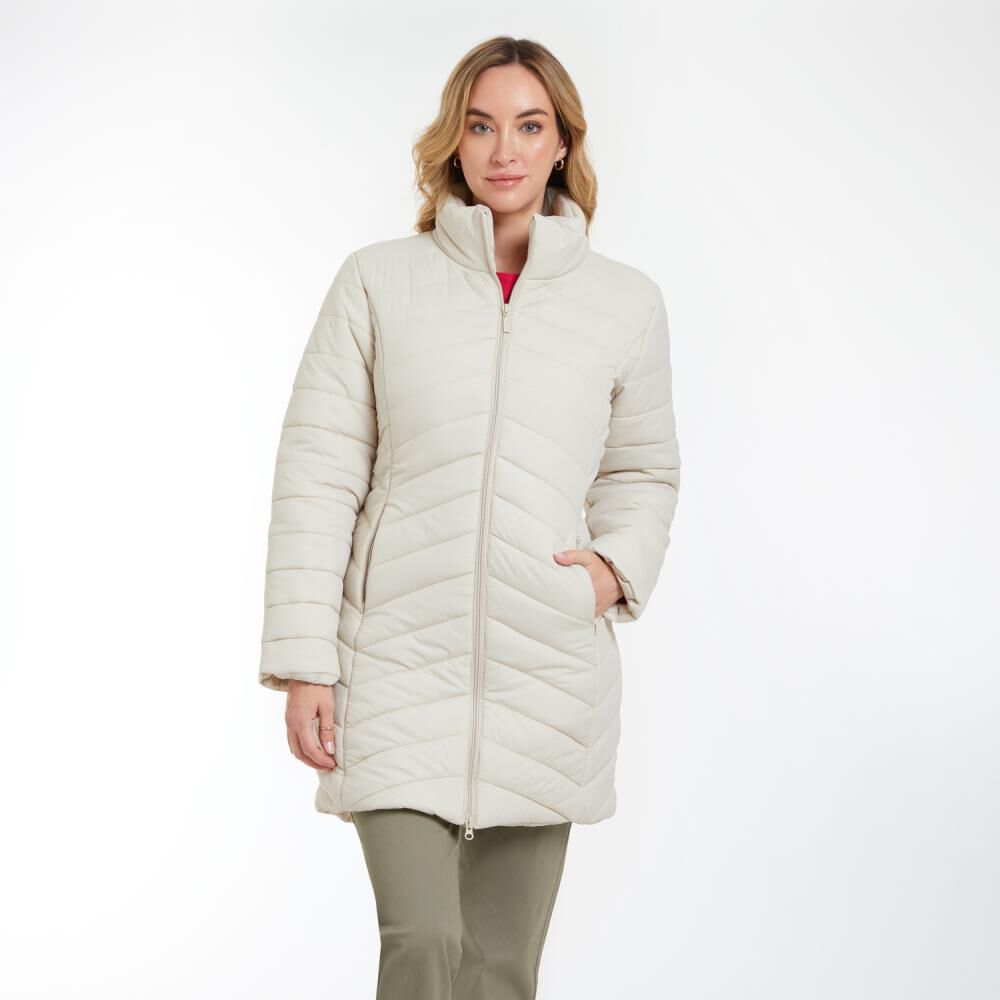 Parka Lisa Larga Cuello Alto Con Capucha Mujer Geeps image number 0.0