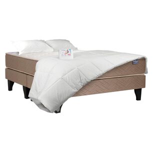 Cama Europea Celta Bamboo / 2 Plazas / Base Dividida + Textil