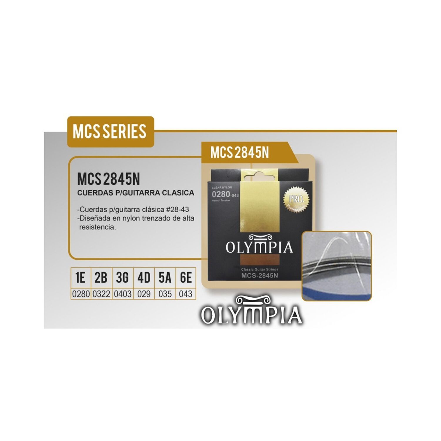 Cuerda Guitarra Clasica Mcs 2845n Olympia image number 1.0