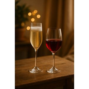 Set 6 Copas Flute 195ml + 6 Copas Vino 585ml Montepulciano