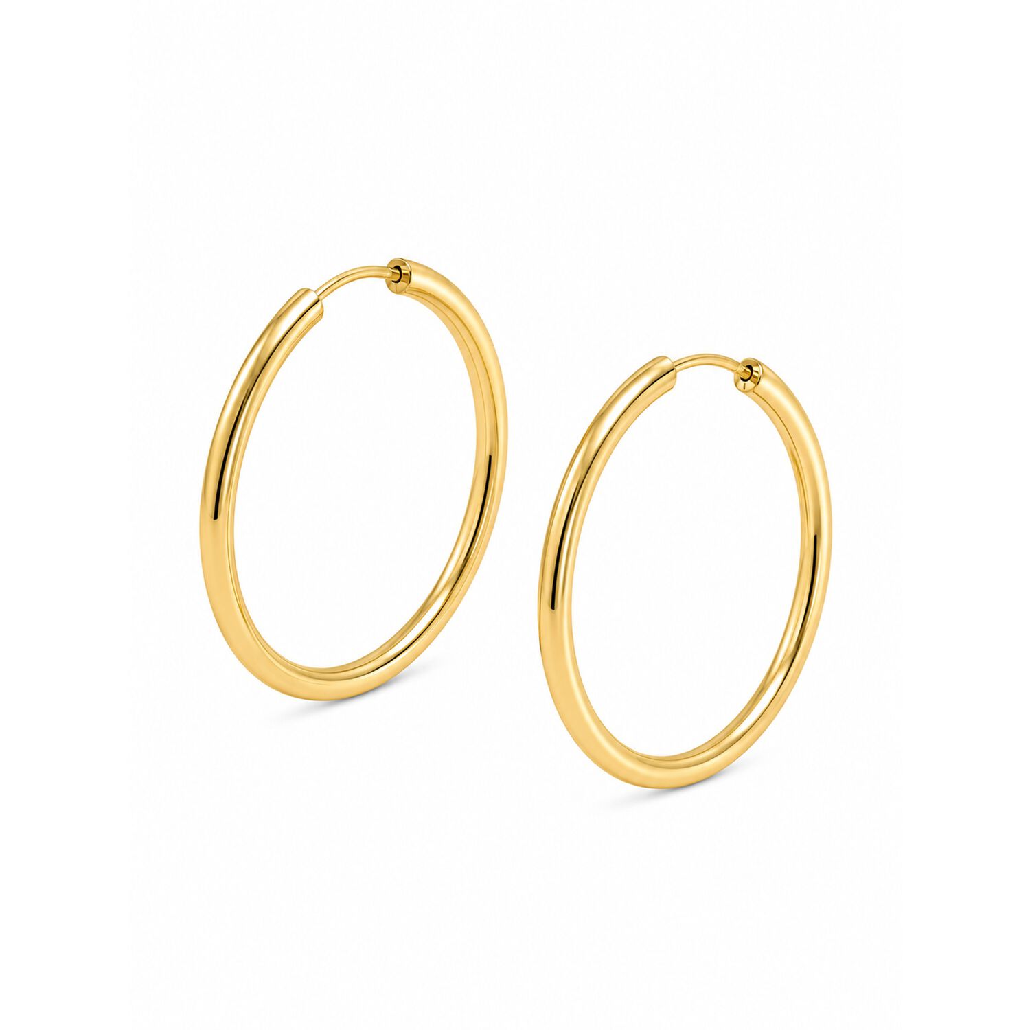 Aros Argolla Tubo 15mm Oro 18k 2.10gr Cl&aacute;sicas Regalo Mujer Dorado image number 2.0