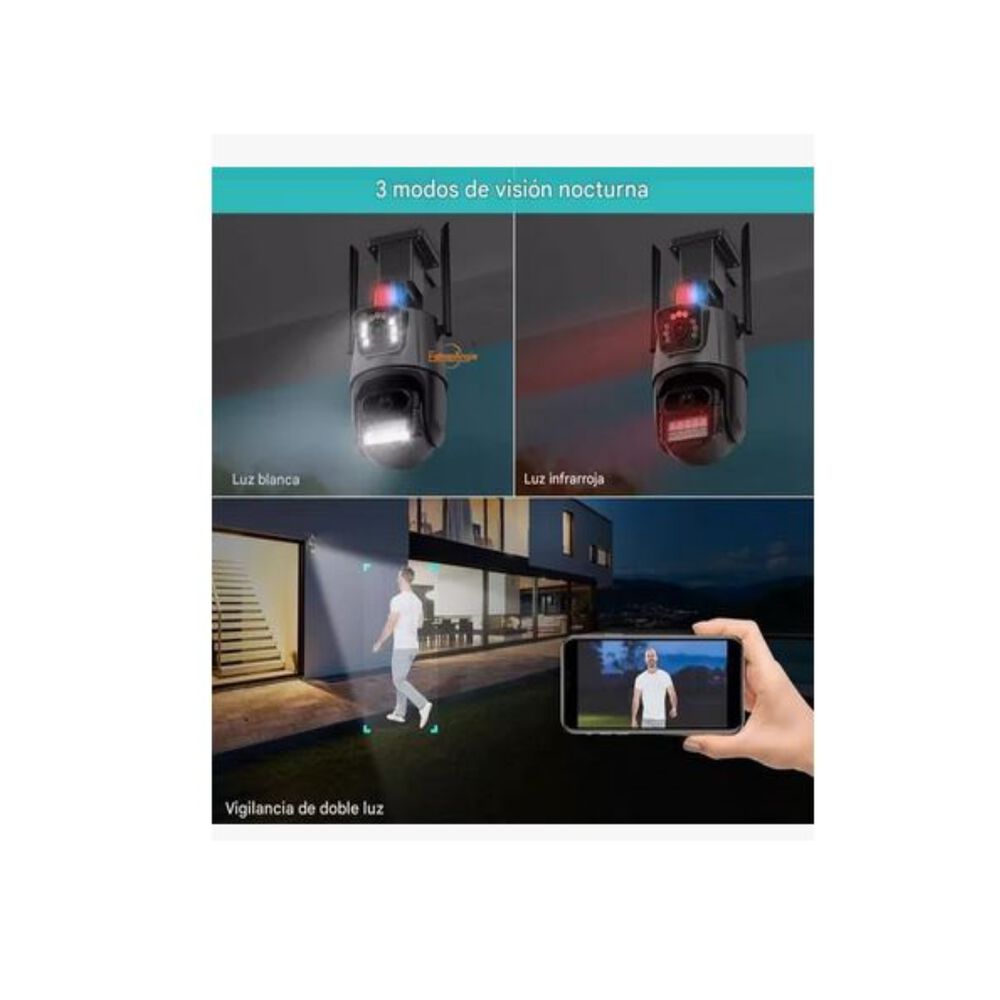 Camara De Seguridad Vigilancia Dual Visi&oacute;n Wifi Ip Negro image number 3.0