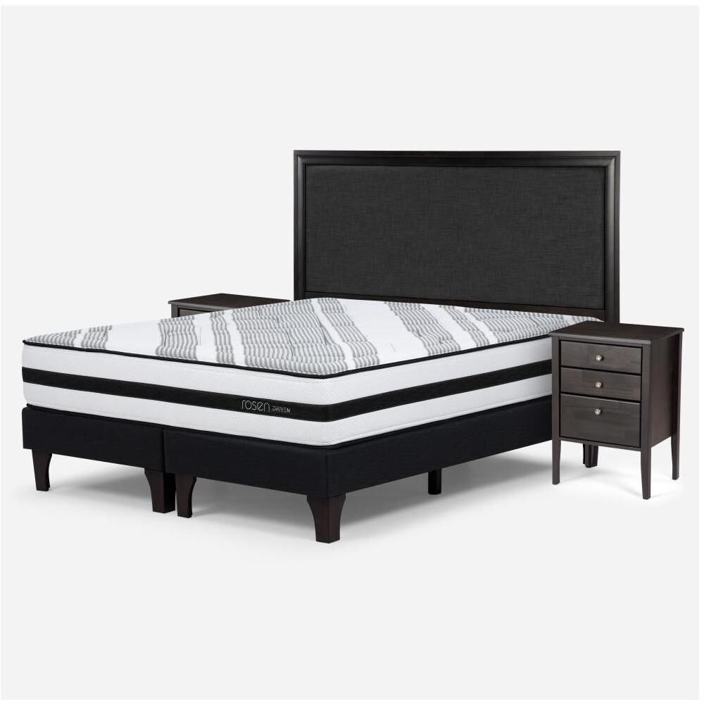 Cama Europea Rosen Driven / King / Base Dividida + Set De Maderas Nolita Grafito image number 1.0