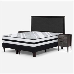Cama Europea Rosen Driven / King / Base Dividida + Set De Maderas Nolita Grafito